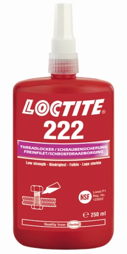 Loctite 222 Fl. 250 ml Schraubens.niedrigf