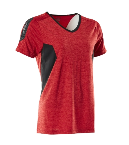 Damenshirt, COOLMAX®PRO, rot/schwarz