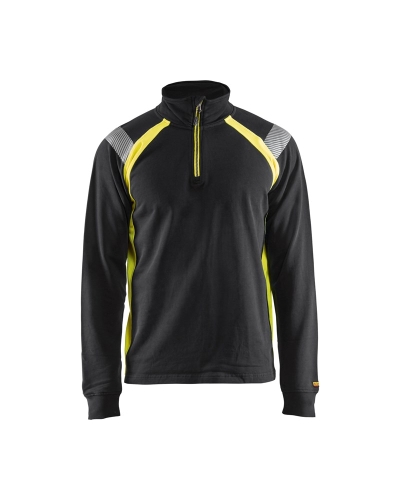 Blakläder Sweatshirt mit Half-Zip schwarz/gelb
