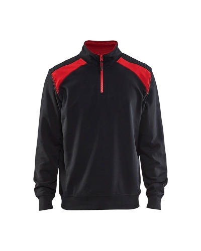 Blakläder Sweatshirt mit 1/2 RV schwarz/rot