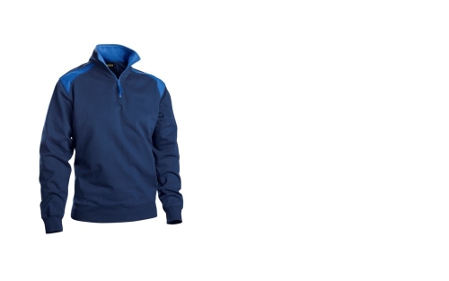 Blakläder Sweatshirt mit 1/2 RV, marine/kornblau