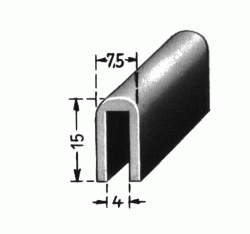 Gummi U-Profil aus EPDM 60 ± 5 Shore A
